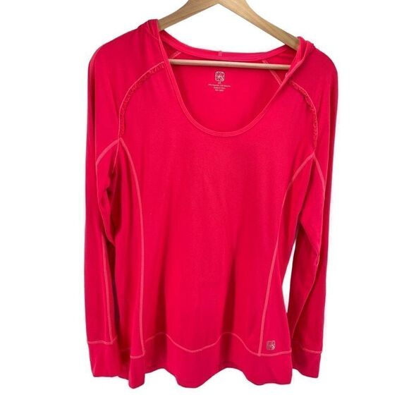 Apana Womens Active Sweatshirt Hooded Long Sleeve Pullover Stretch Pink Size XL - Picture 1 of 11